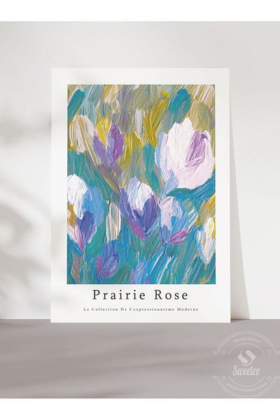 Sweetco Αφίσα Prairie Rose χωρίς πλαίσιο |   Αφίσα με λουλούδια τριαντάφυλλου