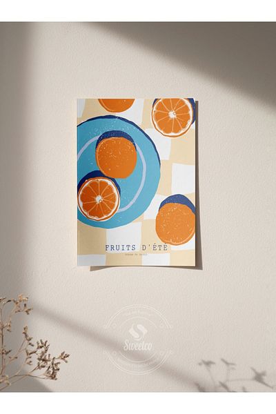 Sweetco Fruits D'été Series No5 - Αφίσα κουζίνας χωρίς πλαίσιο πορτοκαλί