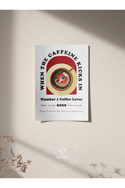 Sweetco Αφίσα χωρίς πλαίσιο Number 1 Coffee Lover |   Αφίσα κουζίνας για λάτρεις του καφέ Νο. 1