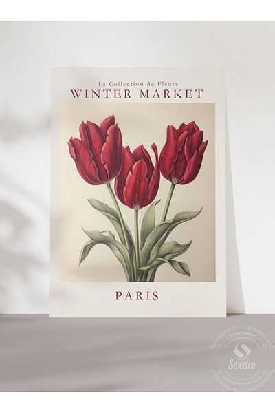 Sweetco Αφίσα Winter Market Paris χωρίς πλαίσιο |   Αφίσα Winter Market Paris Floral