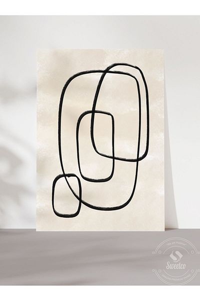 Sweetco Αφίσα χωρίς πλαίσιο σειράς Minimal Line No3 |   Αφηρημένη αφηρημένη αφίσα γραμμής