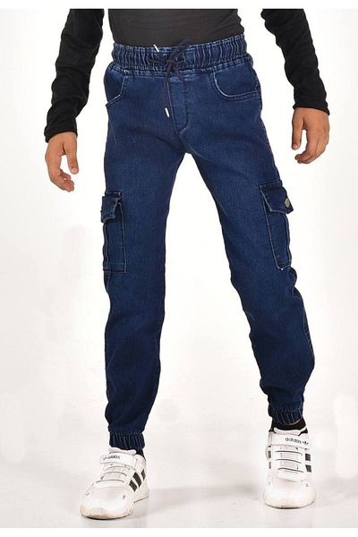 MORE KIDS Boy's Lycra Cargo Pocket Jeans - Commando