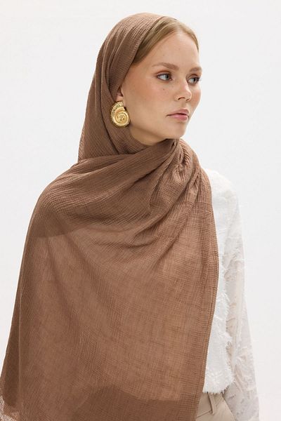 FENZA SCARF Памучен шал Freya с муселин и пискюли