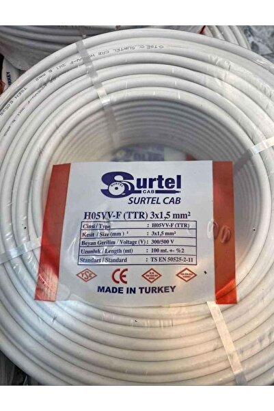 SURTEL KABLO 3x1.5 Ttr Tam Bakır Tse'li ( 50m)
