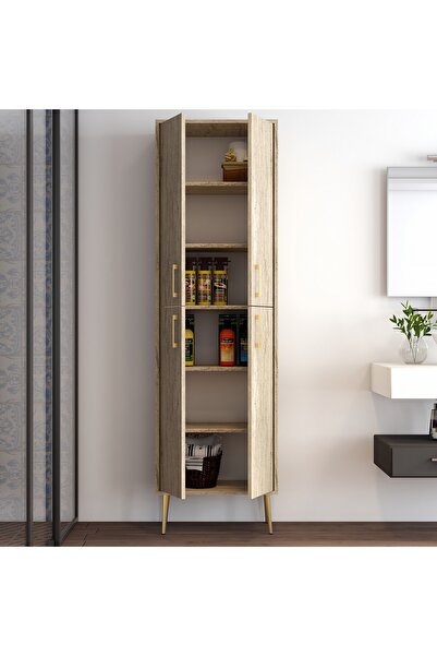Variant Mobilya A Çok Amaçlı Dolap - Traverten / Altın