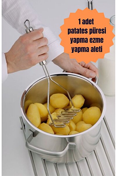 BRE HOME 1 Adet Patates Ezici Püre Yapma Aleti Paslanmaz Çelik 24 Cm