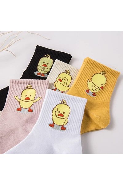 Çorap Kurdu Комплект от 5 тенис чорапи с шарка Chick - икономичен пакет