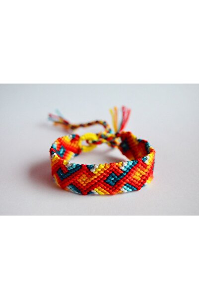 Bidüğüm سوار الأصدقاء - منسوج ملون، مصنوع يدويًا، مقاس قابل للتعديل وألوان دائمة