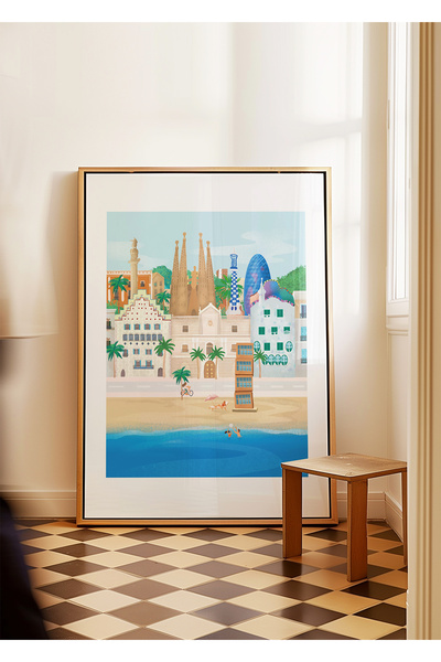 ARTHOUSECOLLECTIVE Barselona Poster - Tablo Ölçülerinde Çerçevesiz Poster