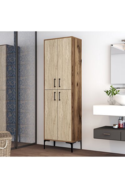 Variant Mobilya Berlin A Çok Amaçlı Dolap - Ceviz / Traverten