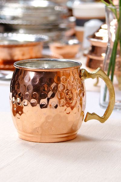 GÜR BAKIR Copper Mug Glass 1 Piece 410 ml