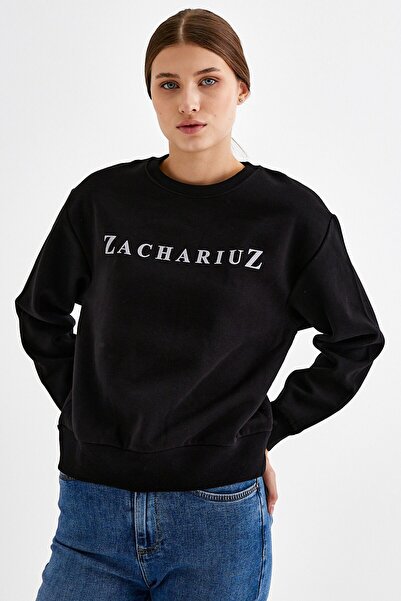 ZACHARIUZ سويت شيرت مضلع بأكمام طويلة ورقبة دائرية 0163