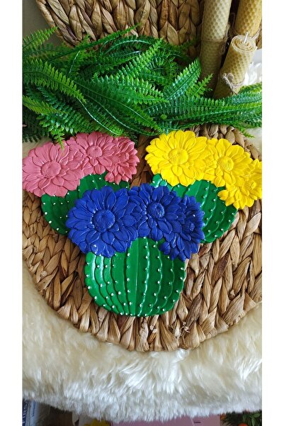 evdeki atölyem 3 Lü Kaktüs Sunum Tabağı