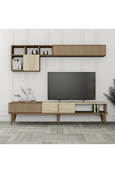 Variant Mobilya Milan Tv Ünitesi - Ceviz / Traverten
