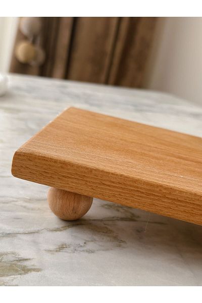 Mystiwoods Rectangular Presentation Board with Ball Legs, Decorative Legs Wooden