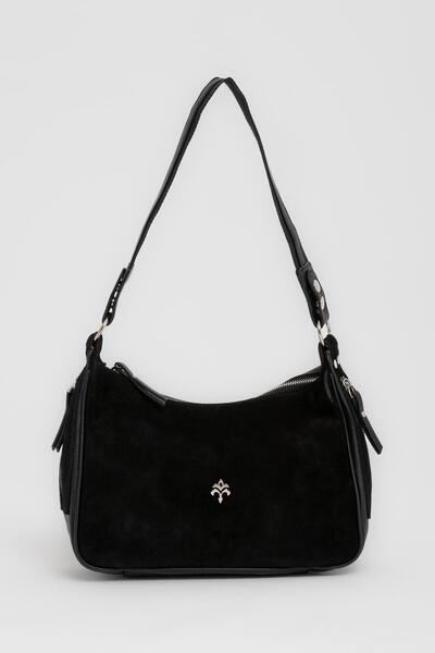 Jacquline Kadın Omuz Çantası ZD253-3-Süet Siyah