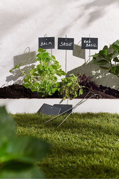 Tchibo 5 Pcs Garden Slate Bed Marker, Black