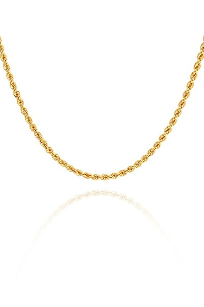 MOOM MÜCEVHERAT Kadın 14 Ayar Altın Halat Zincir Kolye