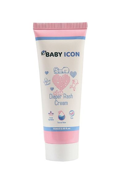 Baby İcon 75 ml Natural, Vegan Diaper Rash Prevention and Repair Cream -3 Pieces