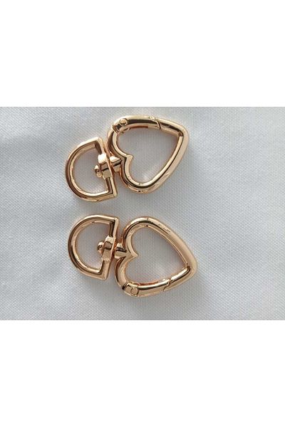 hobi duragı Heart Shaped Two Pieces Spring Bag Ring
