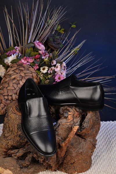 JAMES FRANCO Men's Black Genuine Leather - 100% Novelty Style Classic Shoes, Fashionable and Comfortable