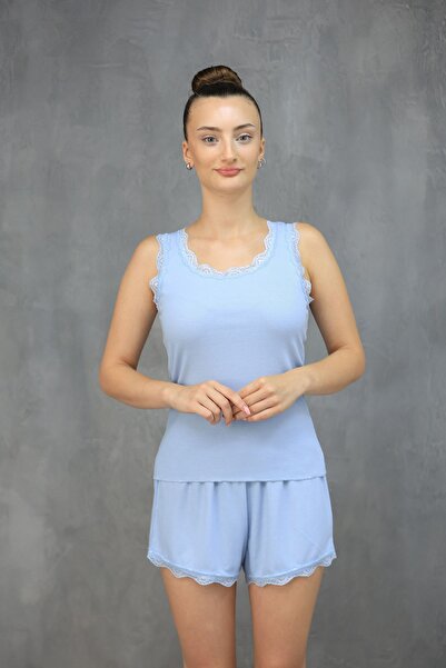 FOGGA IRIS MODEL KADIN DANTELLİ ATLET VE ŞORTLU PİJAMA TAKIM