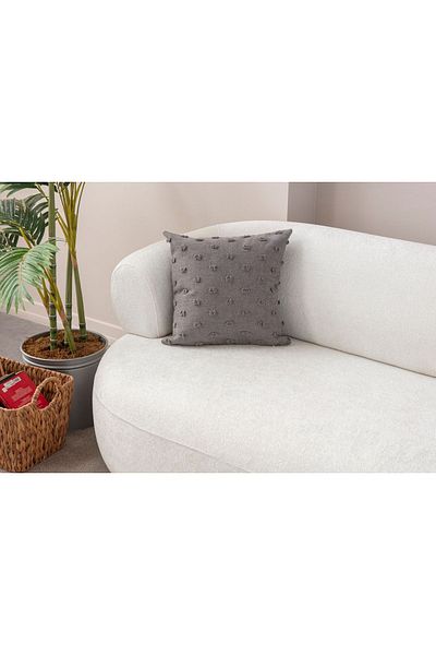 dekomall home & living Pernă de țesut din in cu buline Antracit 35x50 cm