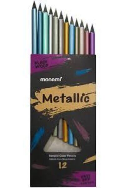 Monami Metalik 12'li Kuru Boya Kalemi