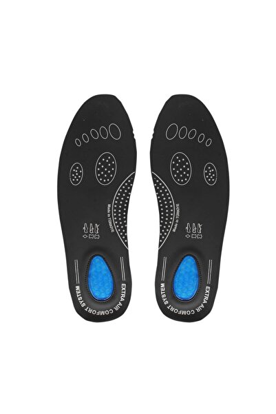 Black Vein Air Confort Fusped Topuk Dikeni Jel Takviyeli Ortopedik Deri Tabanlık