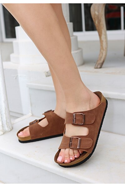 Erbilden Trendusfashion Siyah  Nubuk Terlik