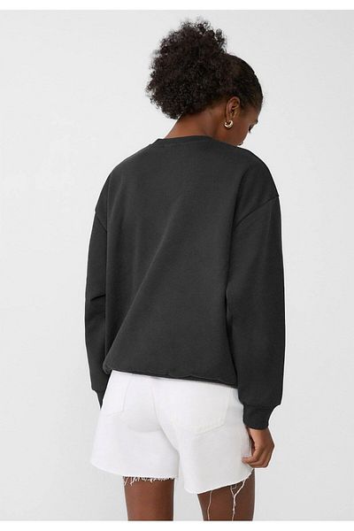 The Champ Clothing Черен суитшърт с кръгло деколте Manhattan 1984 Written Oversize