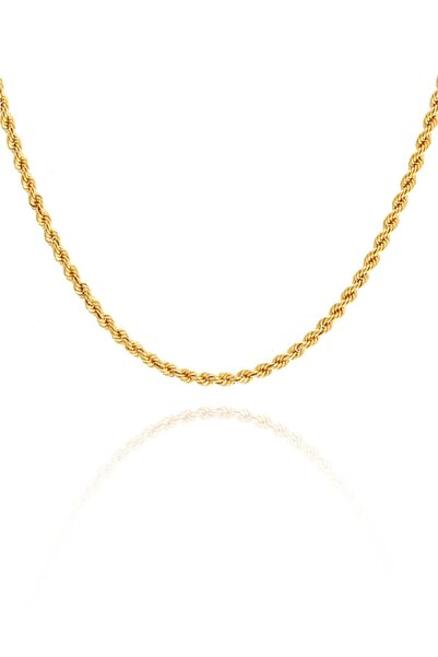 MOOM MÜCEVHERAT Kadın 14 Ayar Altın Halat Zincir Kolye