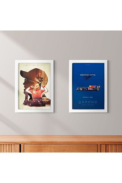 KAYNOCK Sebastian Vettel Σετ 2, Formula 1, F1, Red Bull, Ferrari, Ψηφιακός Σχεδιασμός Ζωγραφικής Αφίσας