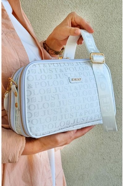 Just Polo Colors of Justpolo Women's White 6 Compartment Crossbody Bag Shoulder Bag