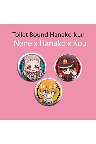 Akumastik Hanako-kun Nene x Kou 44mm Σετ σήματος τουαλέτας - 3 τμχ Κουμπί με ...
