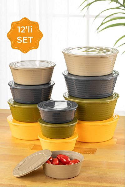 Vienev Trio 12-Piece Storage Container Set 4x (Large Size Medium Size Small Size)