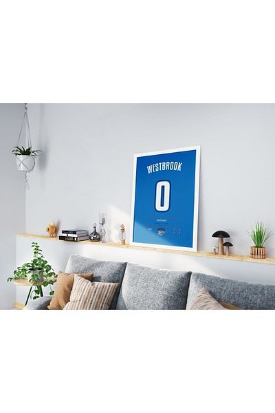 KAYNOCK Επιτραπέζια αφίσα Russell Westbrook, Nba Oklahoma City Thunder, Πίνακας ψηφιακής σχεδίασης