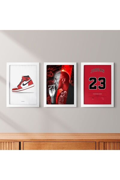 KAYNOCK Michael Jordan 3'lü Set, Chicago Bulls, Nba, Basketbol Poster Tablo Set Dijital Tasarım