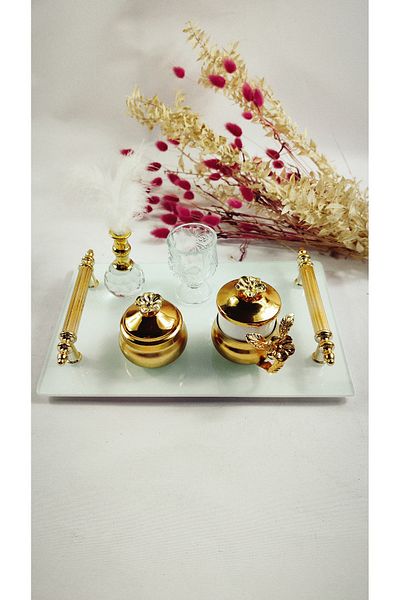 Basic Creation Σετ δίσκου καφέ White Groom - Προσαρμόστε τον ατόμο - Προσθέστε μαργαριτάρι κύπελλο και δίσκο