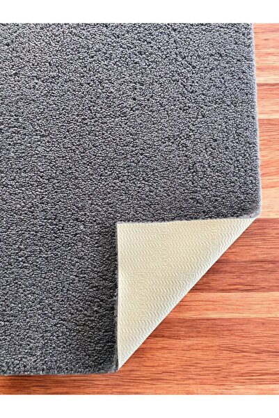 Prizma Bukle Kaymaz Yıkanabilir Halı | Gri