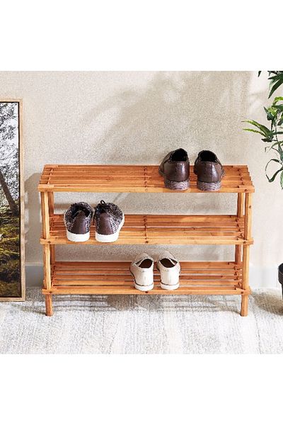 Home Box 3-Tier Wooden Shoe Rack