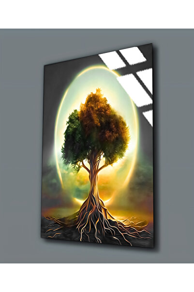 Harikabirev HARİKABİREV | STICLA INERABLE (TEMPERATA) TABLA DE PĂDURE NEGRU-GALBEN 01 | TMTEKLİ