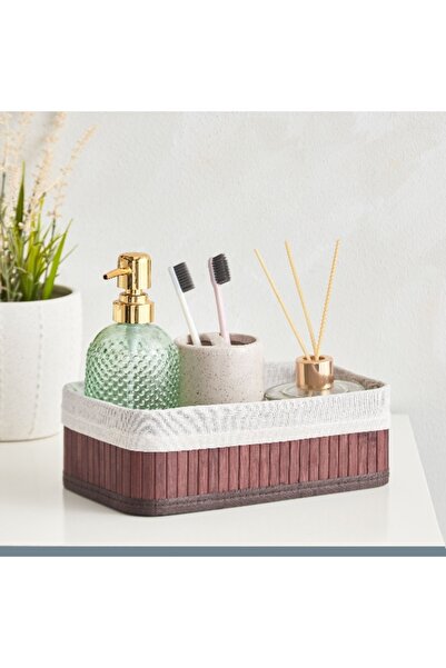 Home Box سلة تخزين صغيرة من الخيزران قابلة للطي - 25x15x8 سم