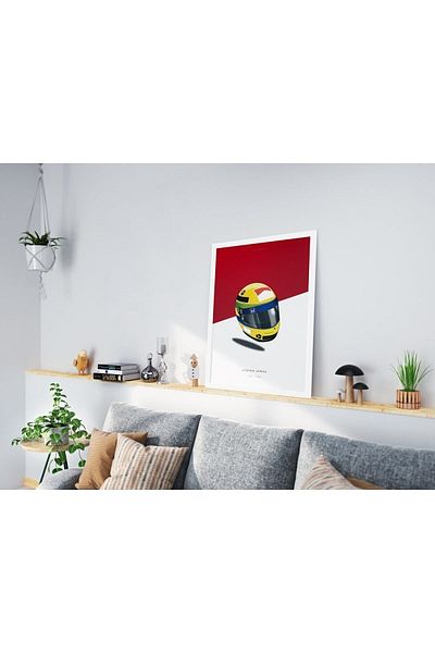 KAYNOCK Επιτραπέζια αφίσα Ayrton Senna Helmet, Formula 1, Πίνακας ψηφιακού σχεδιασμού