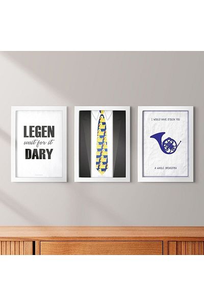KAYNOCK Set de 3 Hımym, Cum am cunoscut mama ta, Barney, Set de picturi, Poster de pictură Design digital