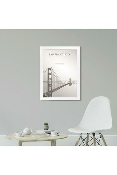 KAYNOCK Golden Gate Bridge, Poster Painting Digital Design Painting