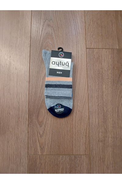 Aytuğ 2 ζευγάρια Short Socks Summer Season Ανδρικές Business Group Γκρι χτενισμένες βαμβακερές κάλτσες - 11104