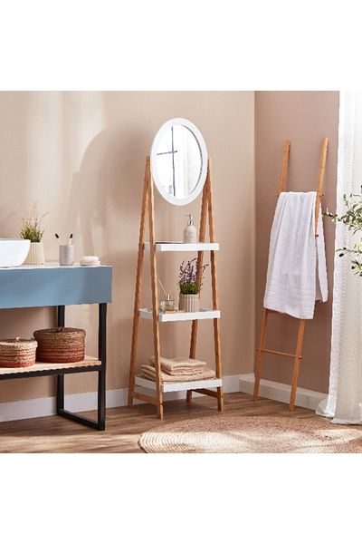 Home Box Lexus 3-Tier Storage Shelf with Mirror