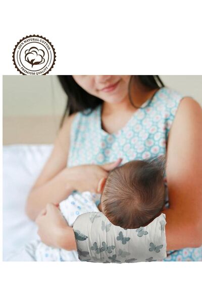 BeybiNest Πρακτικό μαξιλάρι στήριξης θηλασμού από 100% οργανικό βαμβάκι Πράσι...