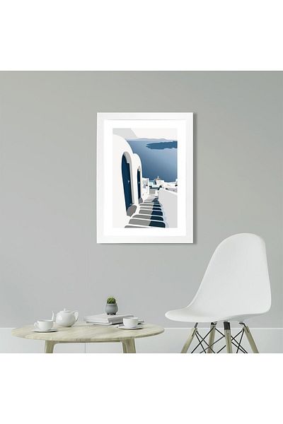 KAYNOCK Minimal Mykonos, Poster Painting Digital Design Painting